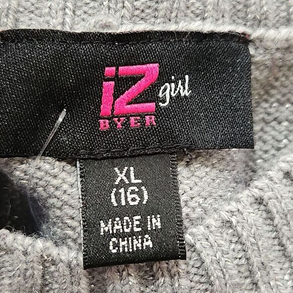 IZ BYER Sweater For Girls Size 16 XL with scarf Striped Colors  B1 - Picture 5 of 10